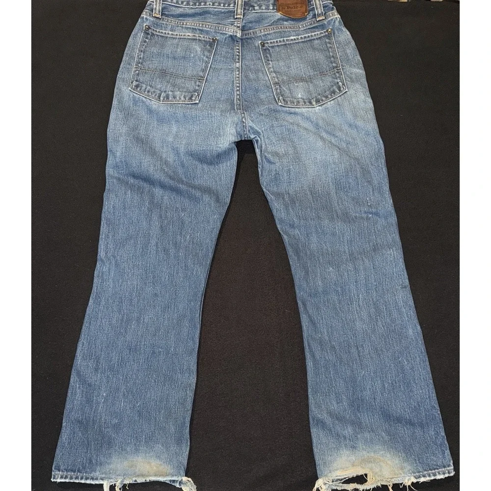 Polo Ralph Lauren Distressed Denim Jeans Made In Mexico Size 32x30